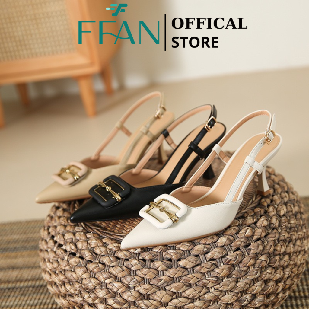Giày hở gót quai cài [DA THẬT] mềm mại - mã 7609 - FFAN STORE