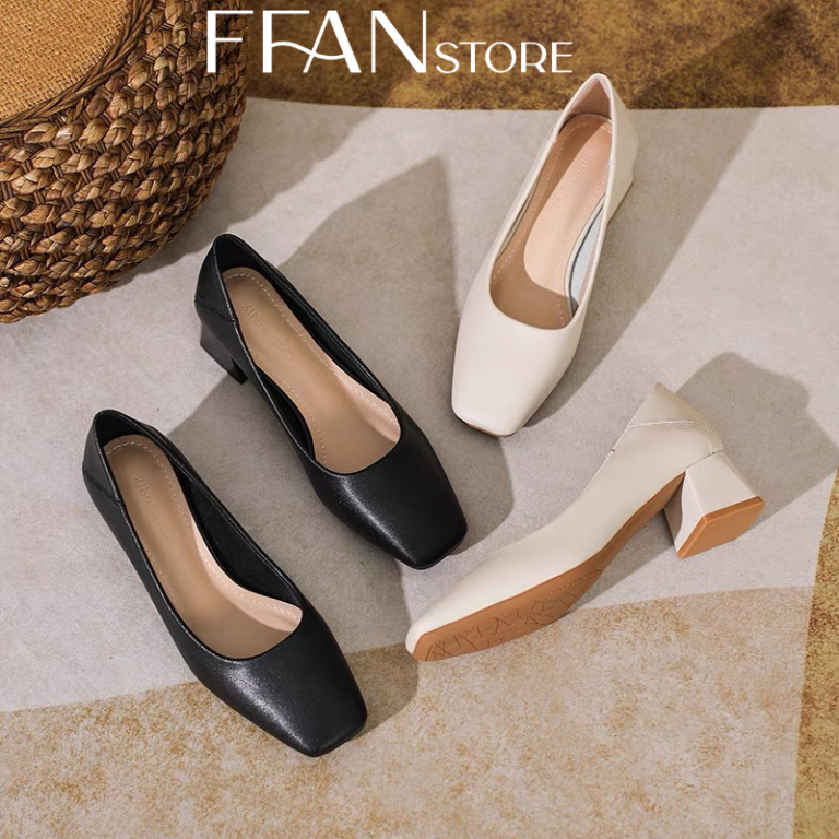 Giày mũi vuông [DA THẬT TOÀN BỘ] mềm mại size 34-43 - G500 - FFAN STORE