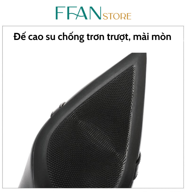 Giày cao gót nữ [da thật] mũi nhọn gót nhọn, da mềm mại đính khóa D5 ...
